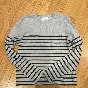La Ligne Gray and Black Striped Long Sleeve Shirt